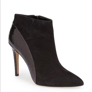 Vince Camuto Kasi Suede Snakeskin Booties